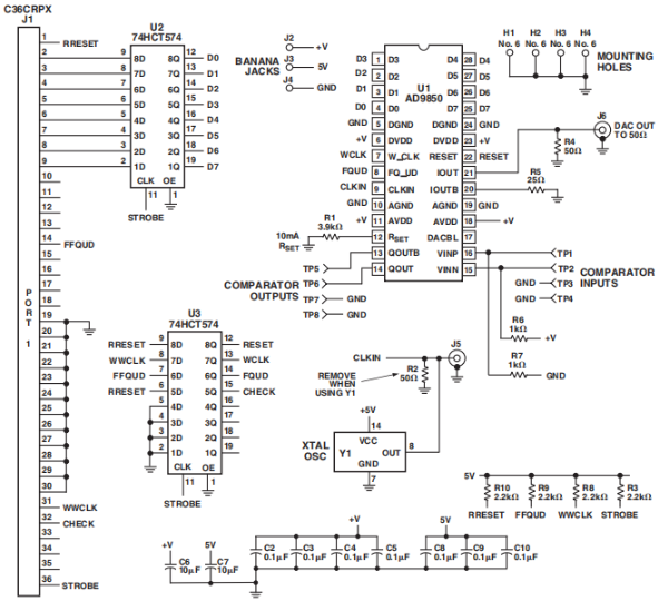 AD9850 Electronical Schematic