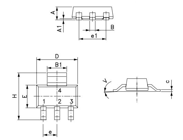 LD1117S33TR Dimensions